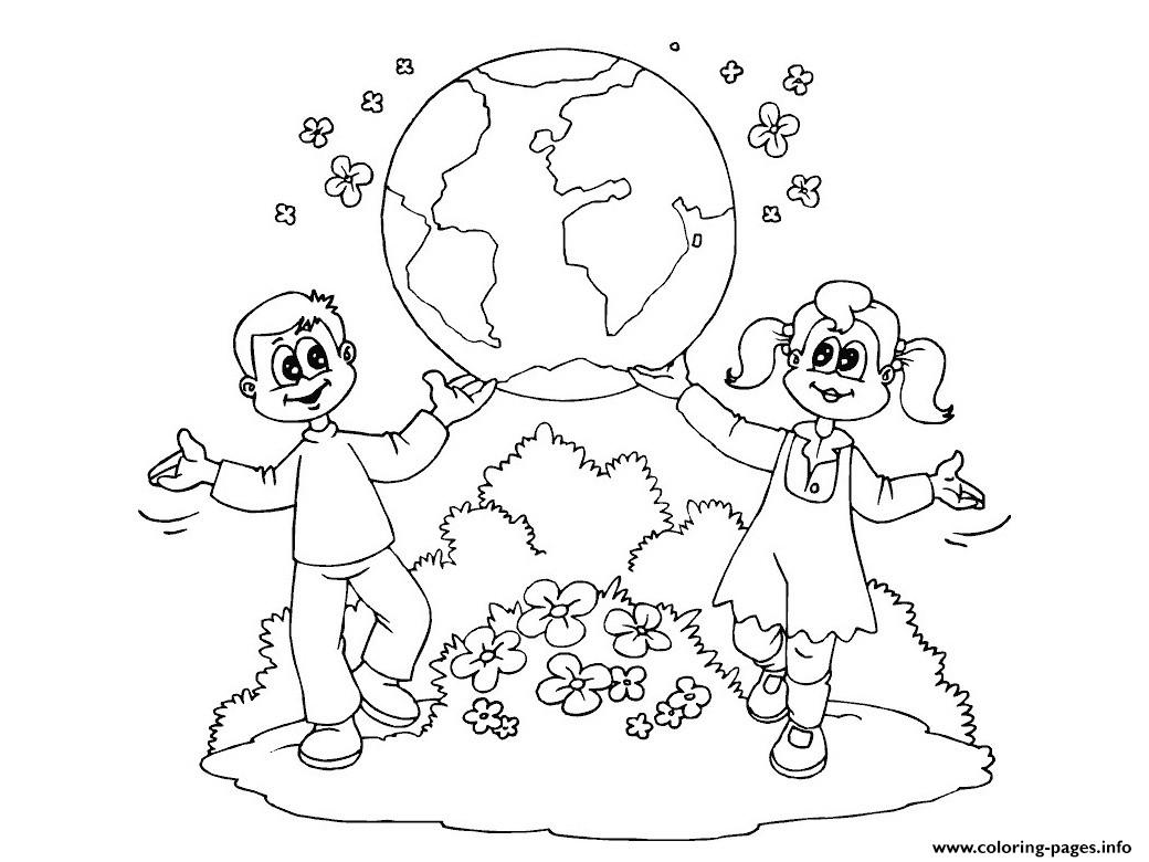 Earth Day Kids Flowers Nature coloring