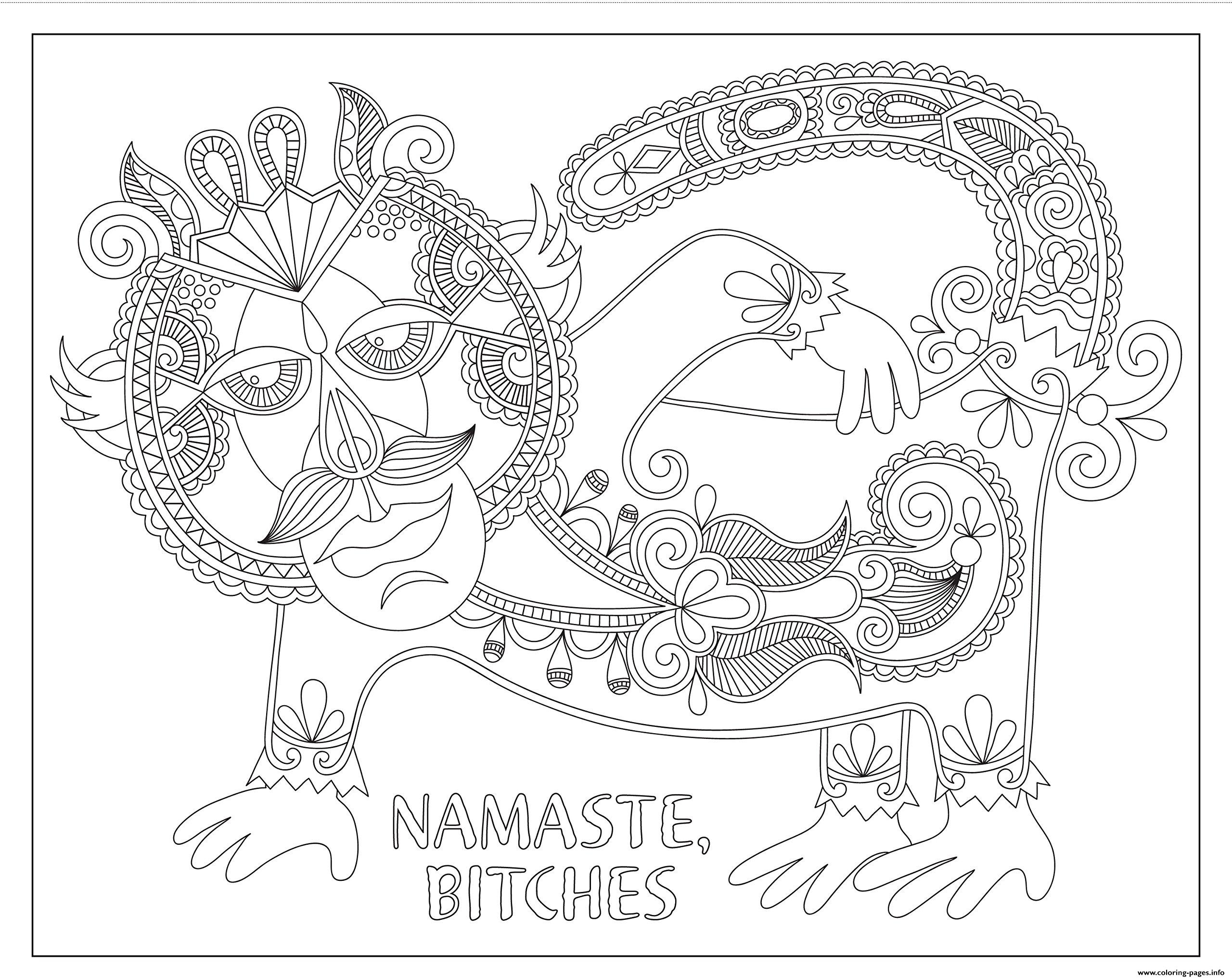 Namaste Bitches Swear Word coloring