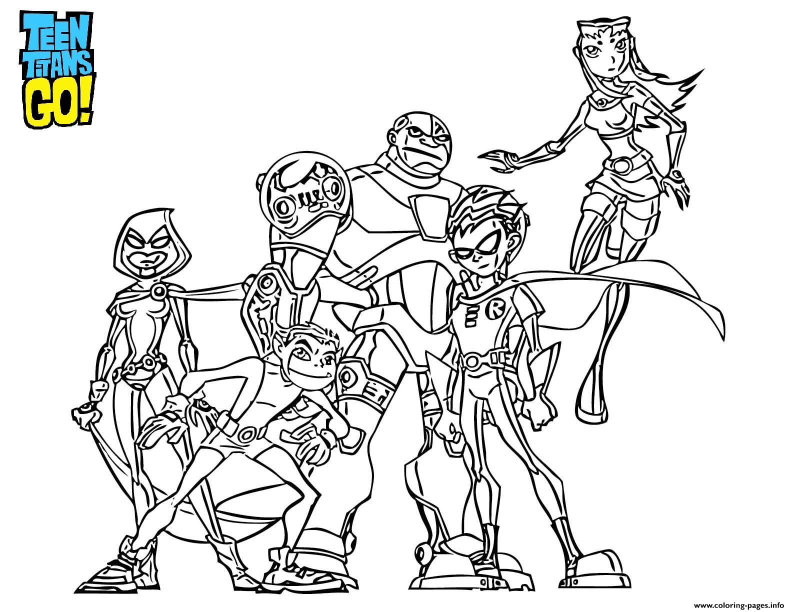 Teen Titans Go All Team coloring