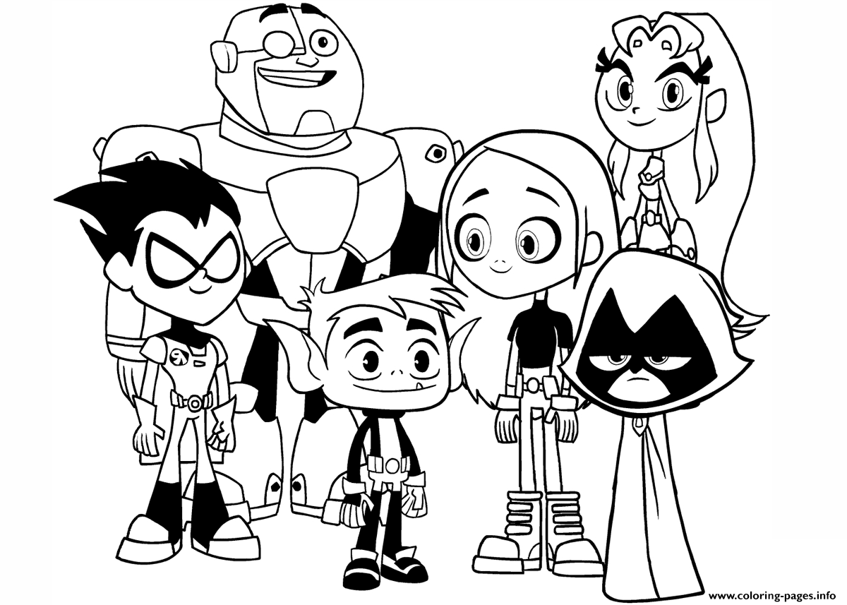 Teen Titans Go Characters Movie 2018 Coloring page Printable