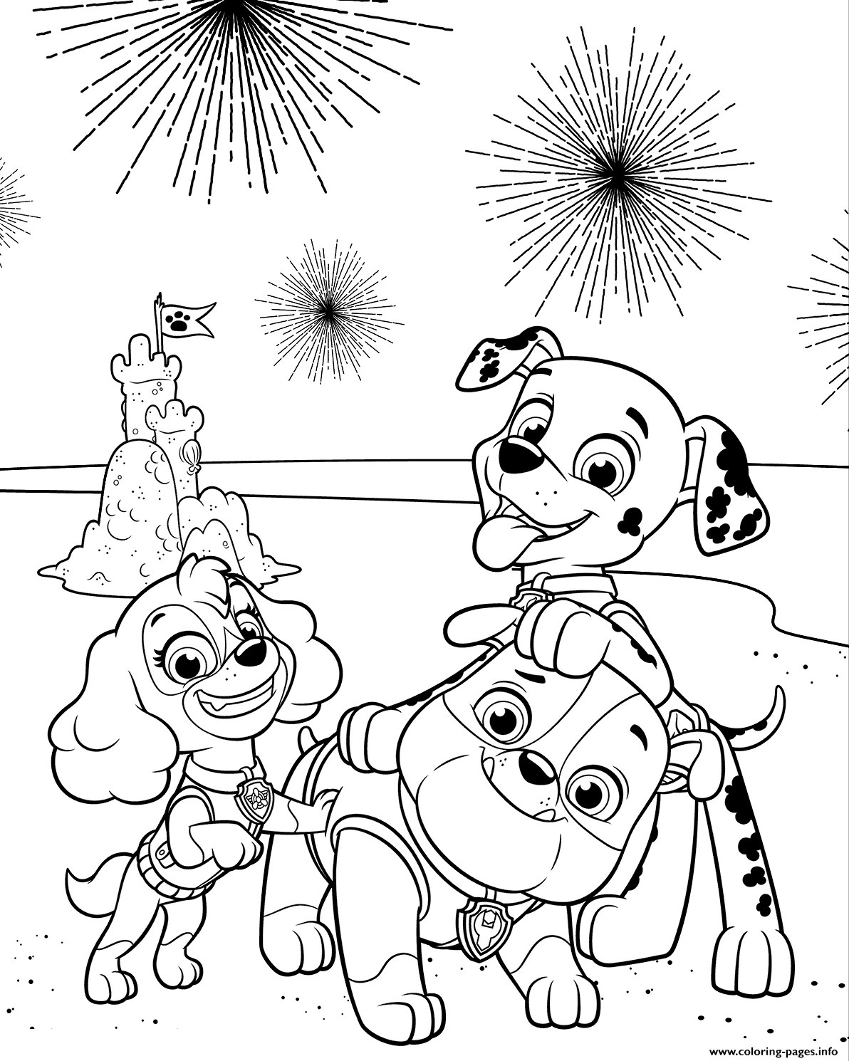 PAW Patrol 4th Of July coloring