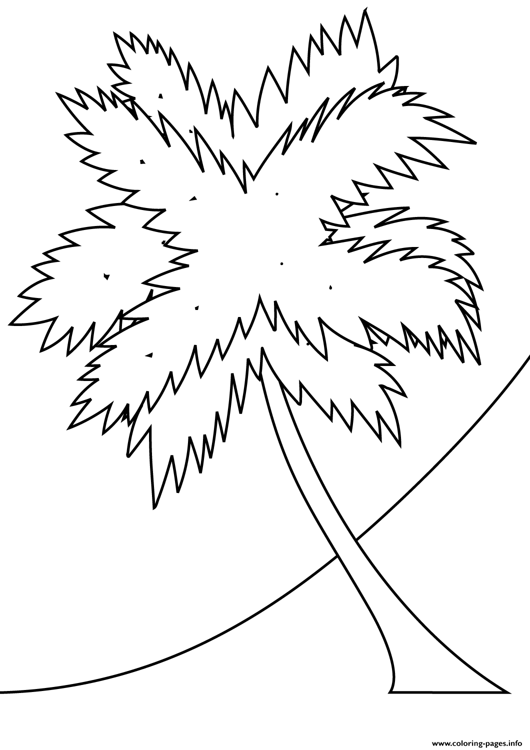 Palm Tree On A Beach Coloring Pages Printable