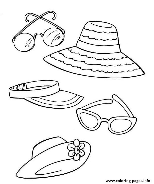 Download Beach Accessories Coloring Pages Printable
