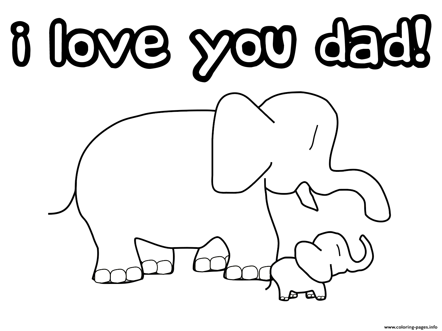 I Love You Dad Coloring page Printable