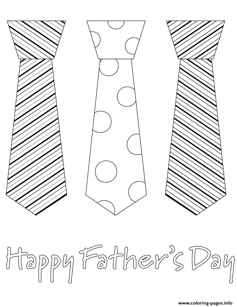 fathers day tie necktie coloring pages printable