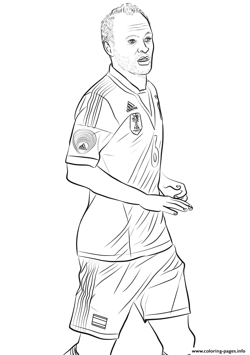 Download Andres Iniesta Fifa World Cup Football Coloring Pages Printable