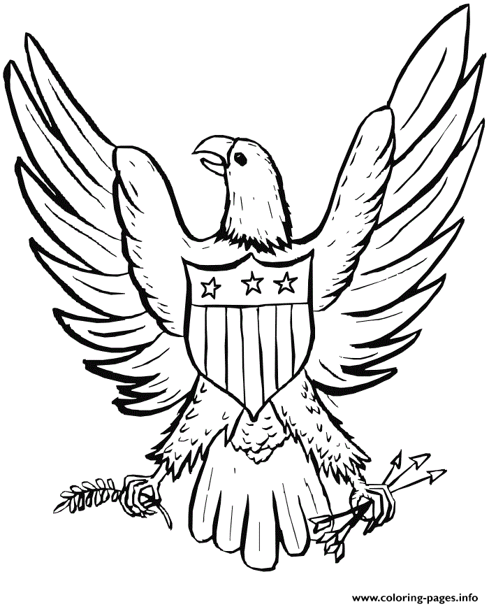 Eagle 4th Of July USA coloring