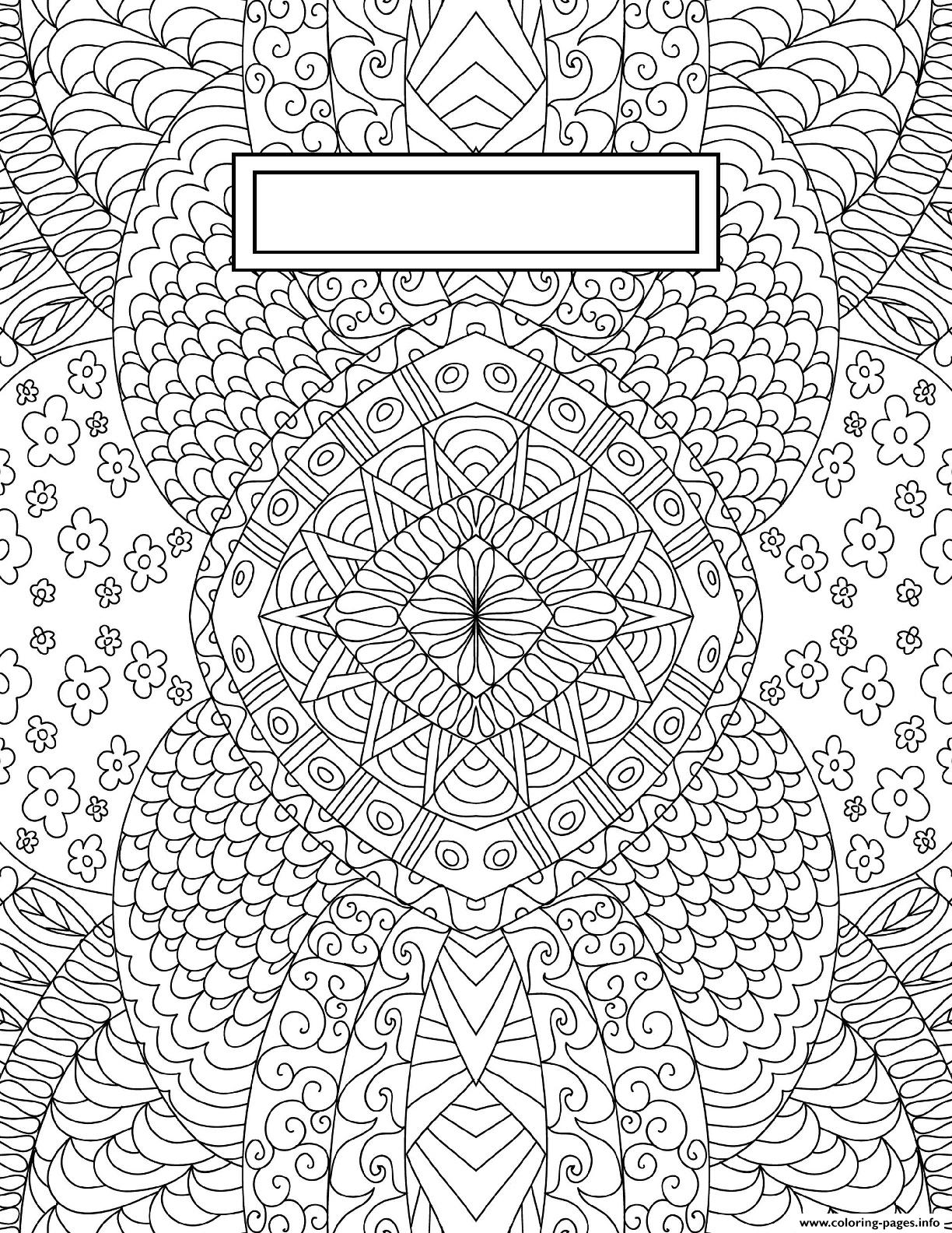 Binder Cover Adult Relaxing coloring