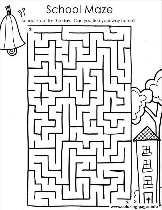 Back To School Maze coloring