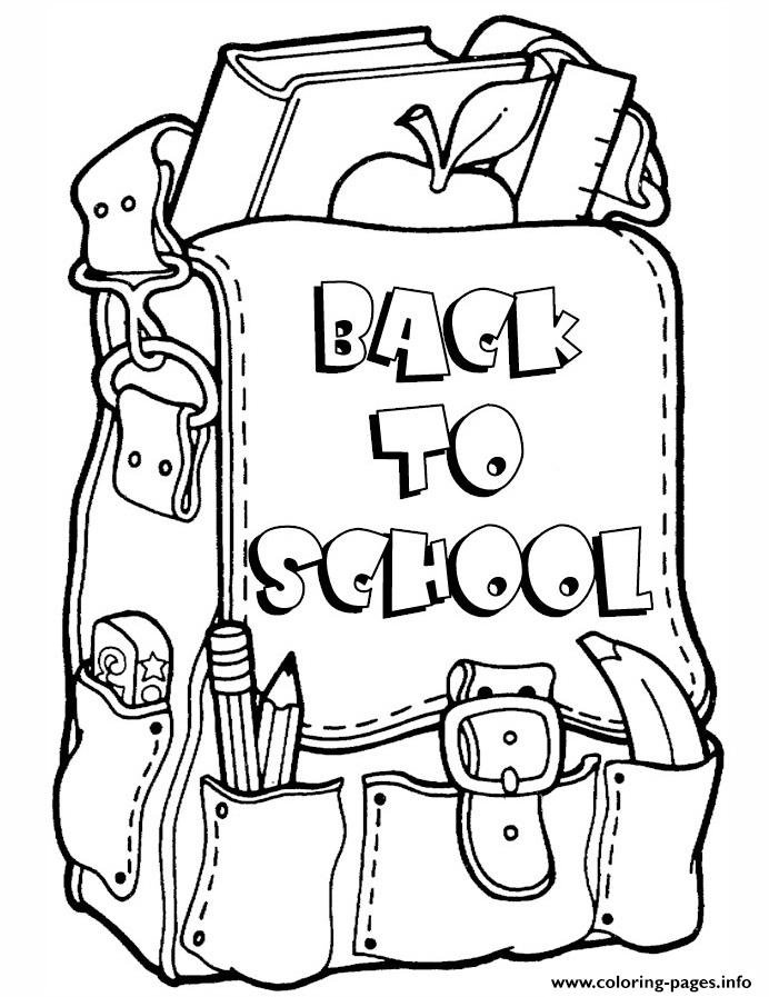 Back To School Bag coloring