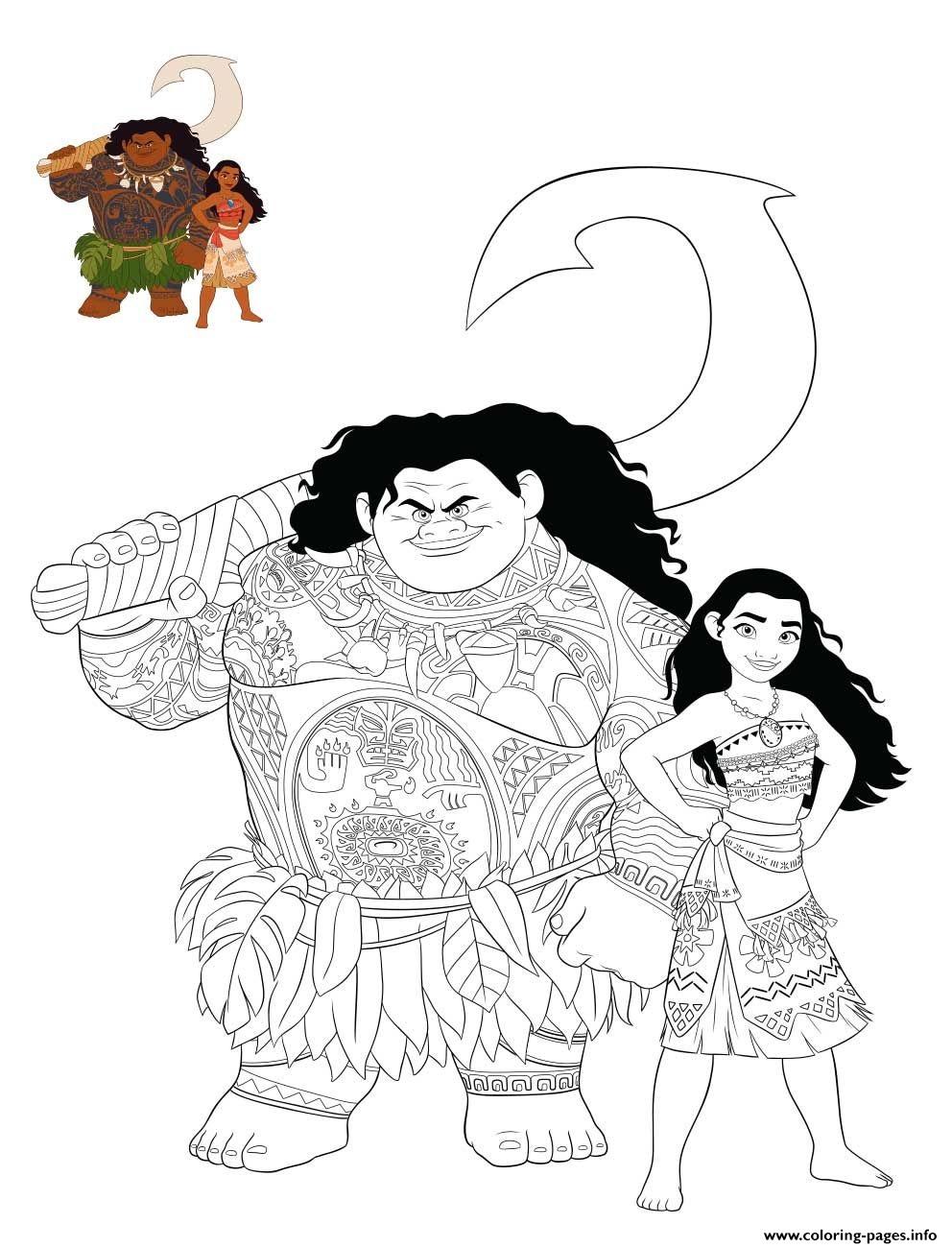 Maui Moana Coloring Pages