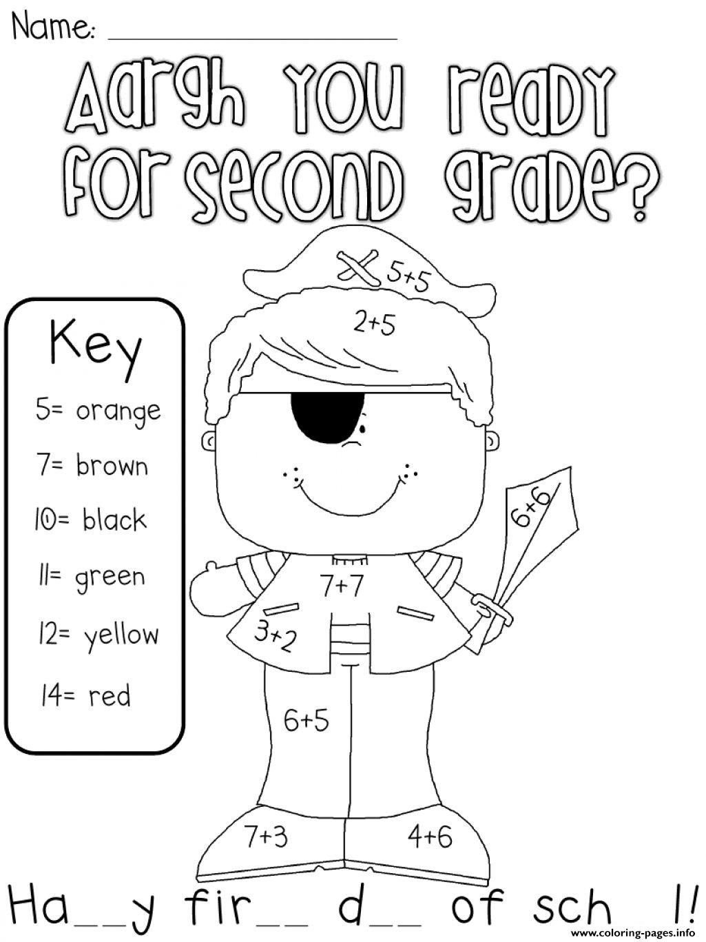 First Day Of Second Grade Coloring Page