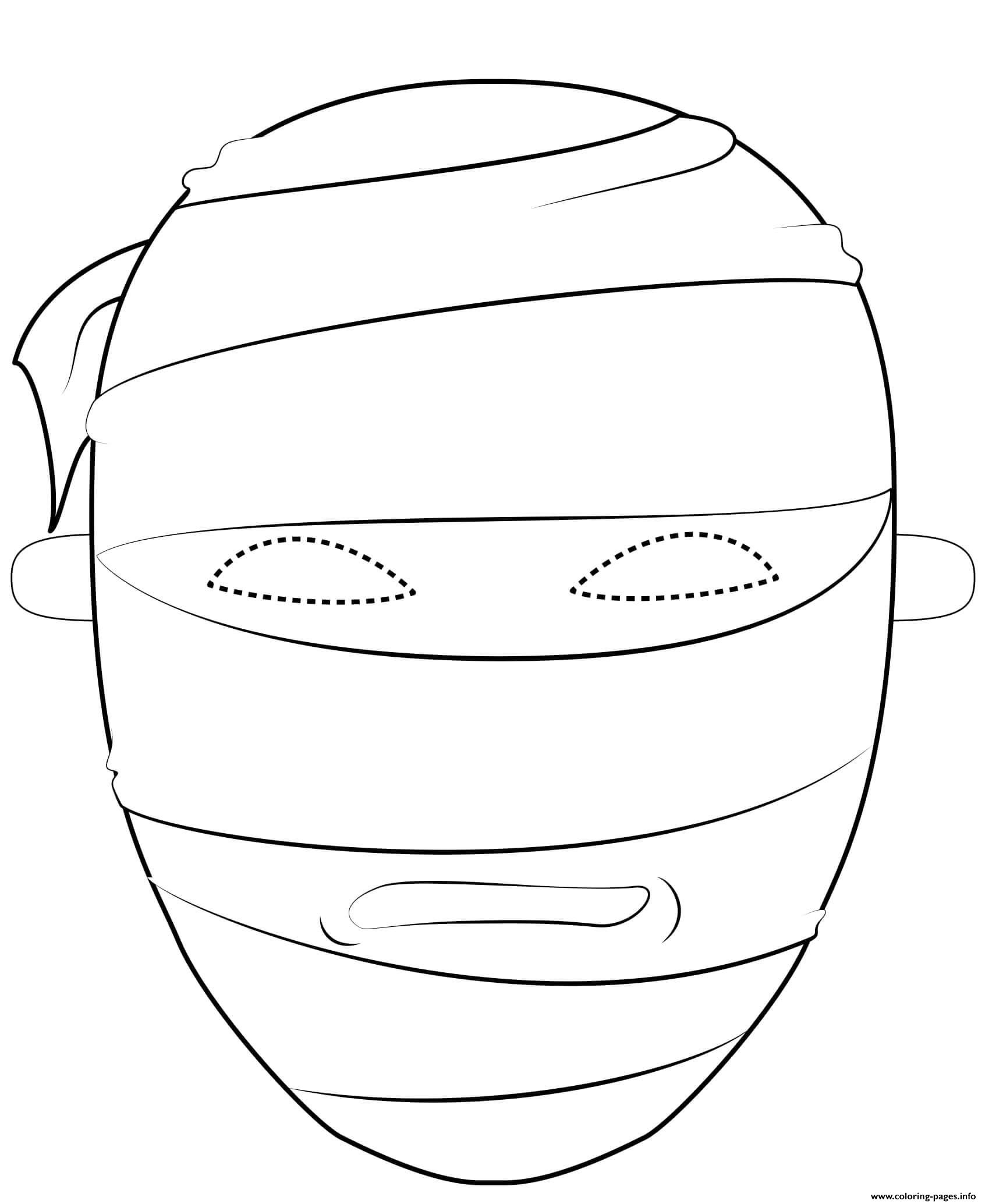 Egyptian Mummy Mask Outline Halloween coloring