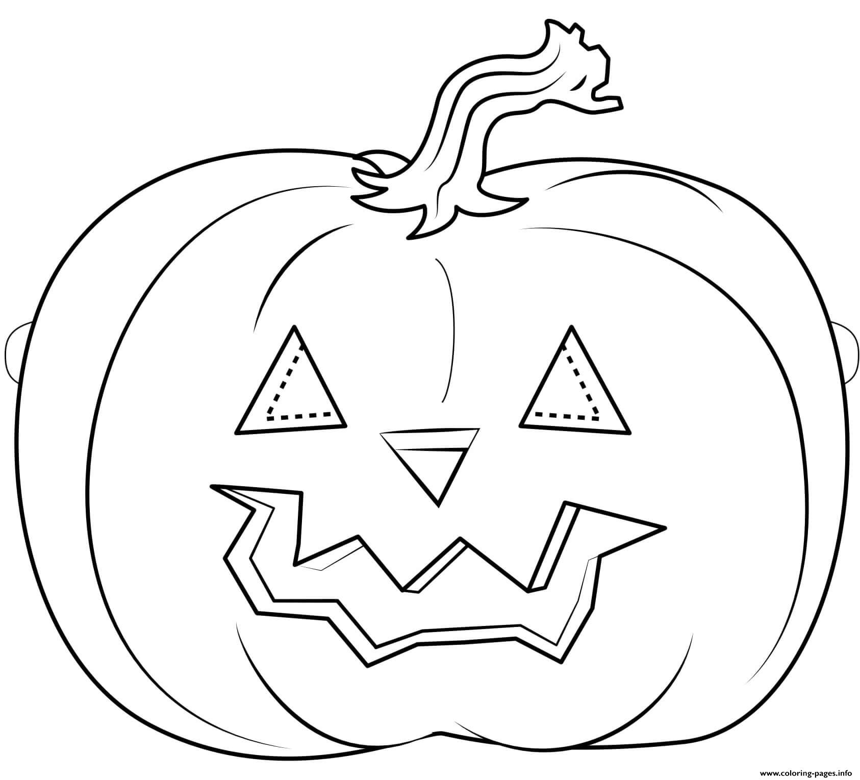Pumpkin Mask Outline Halloween coloring