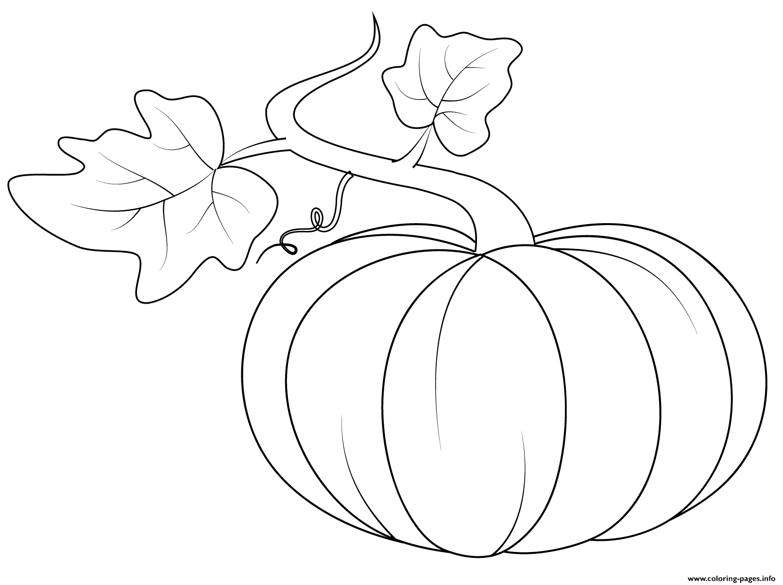 Pumpkin With Leaves Fall coloring