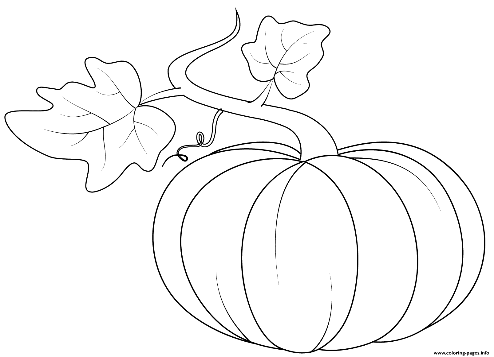 Pumpkin With Leaves Halloween Fall coloring