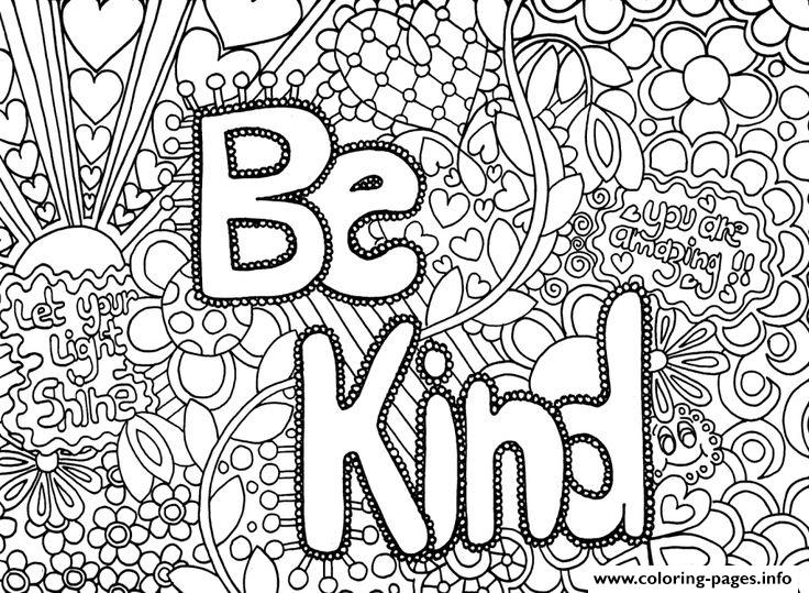 Be Kind For Teens coloring