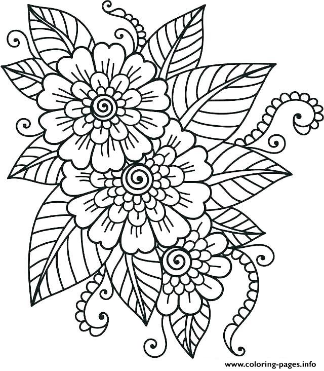 Download Hard Flower For Teens Coloring Pages Printable