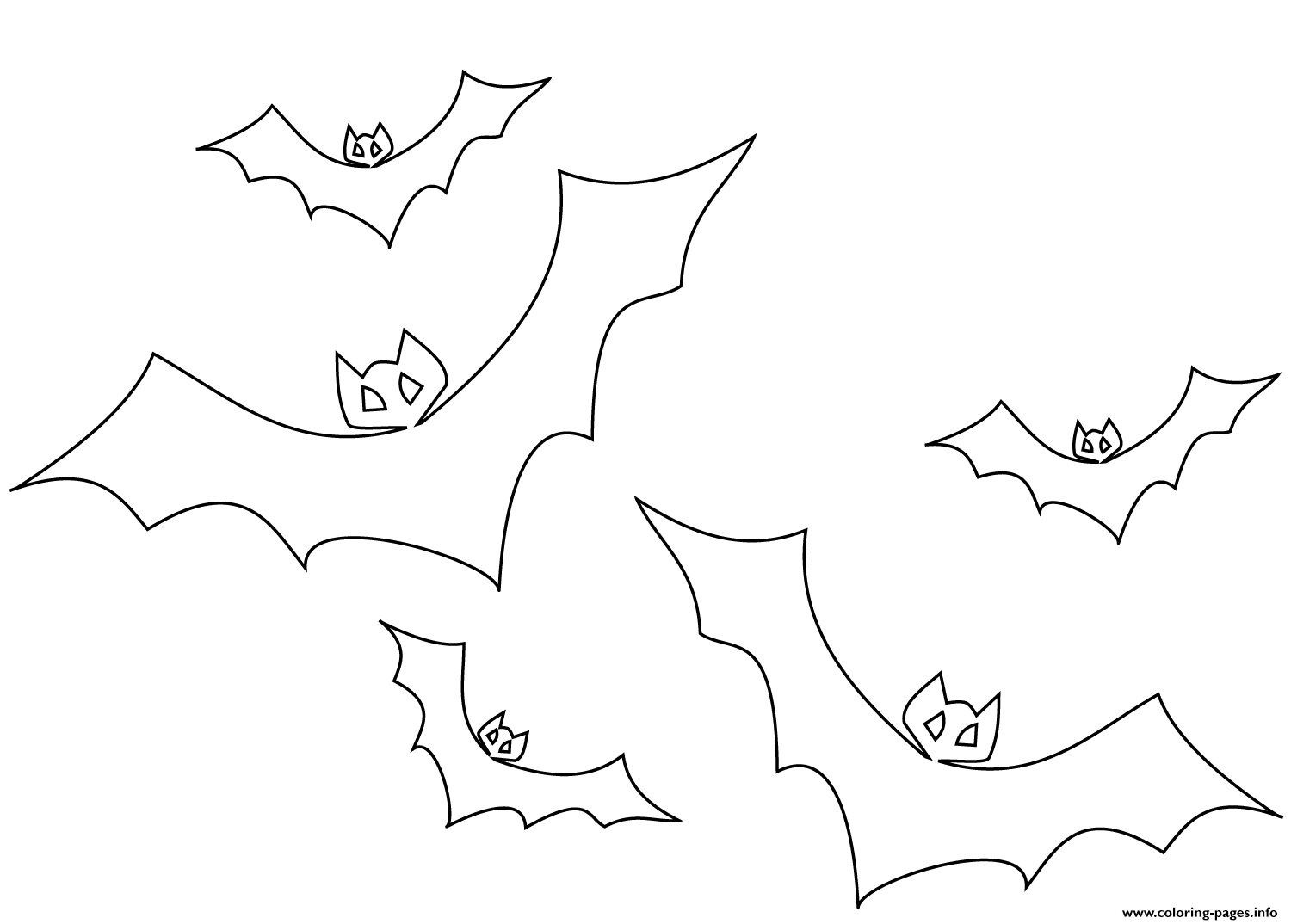 Bats Halloween Coloring Page Printable