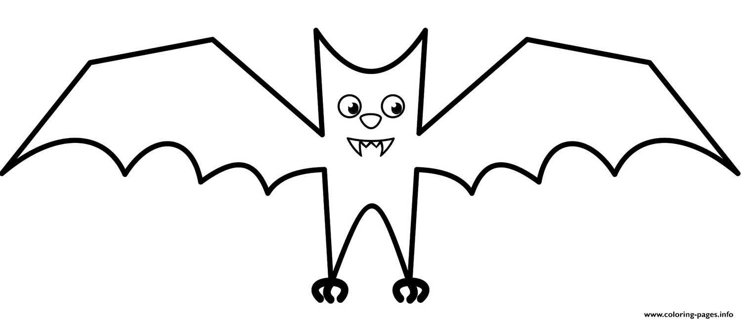 Cartoon Vampire Bat Halloween Coloring page Printable