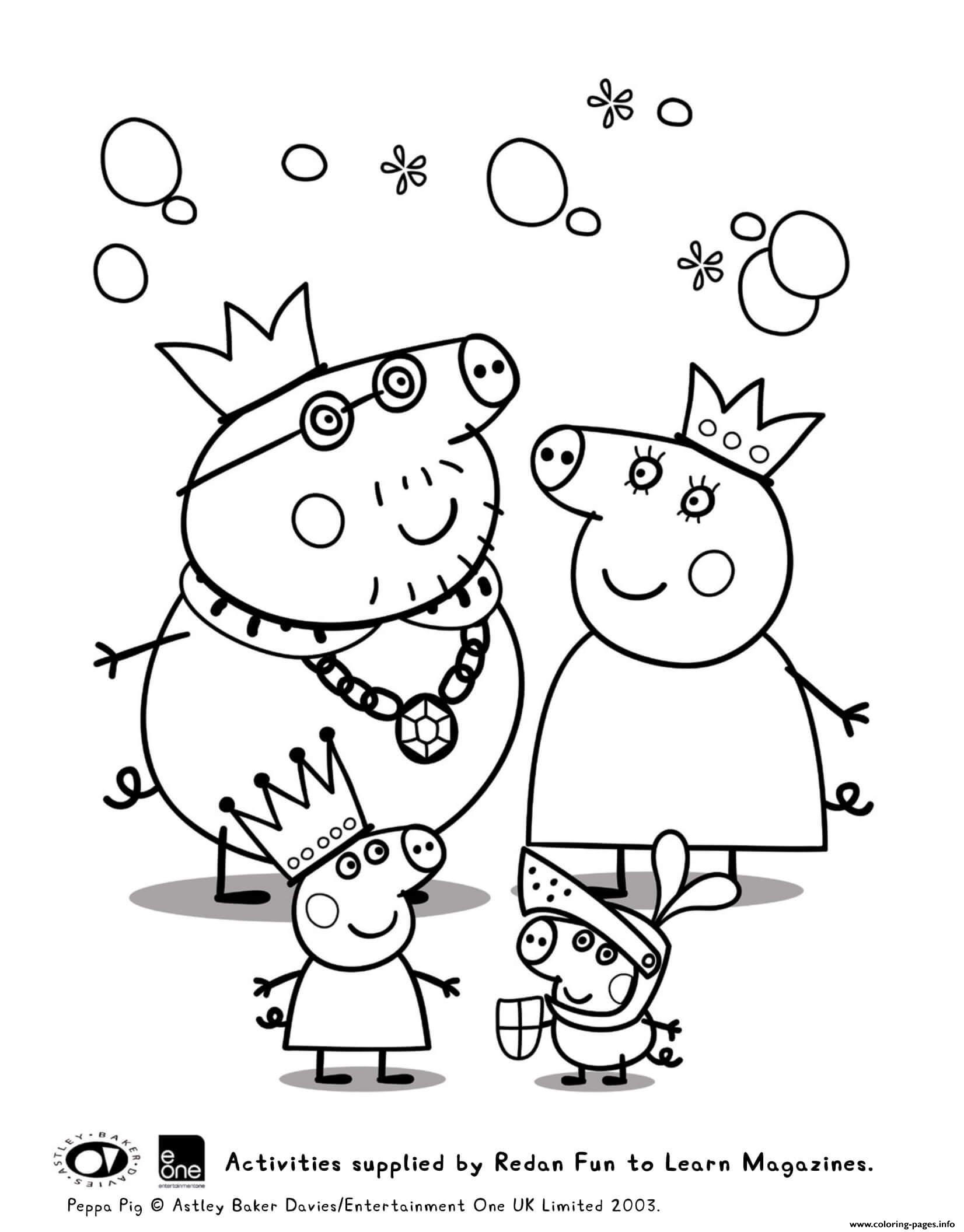 Peppa And Family Halloween Peppa Pig Coloring Page Printable