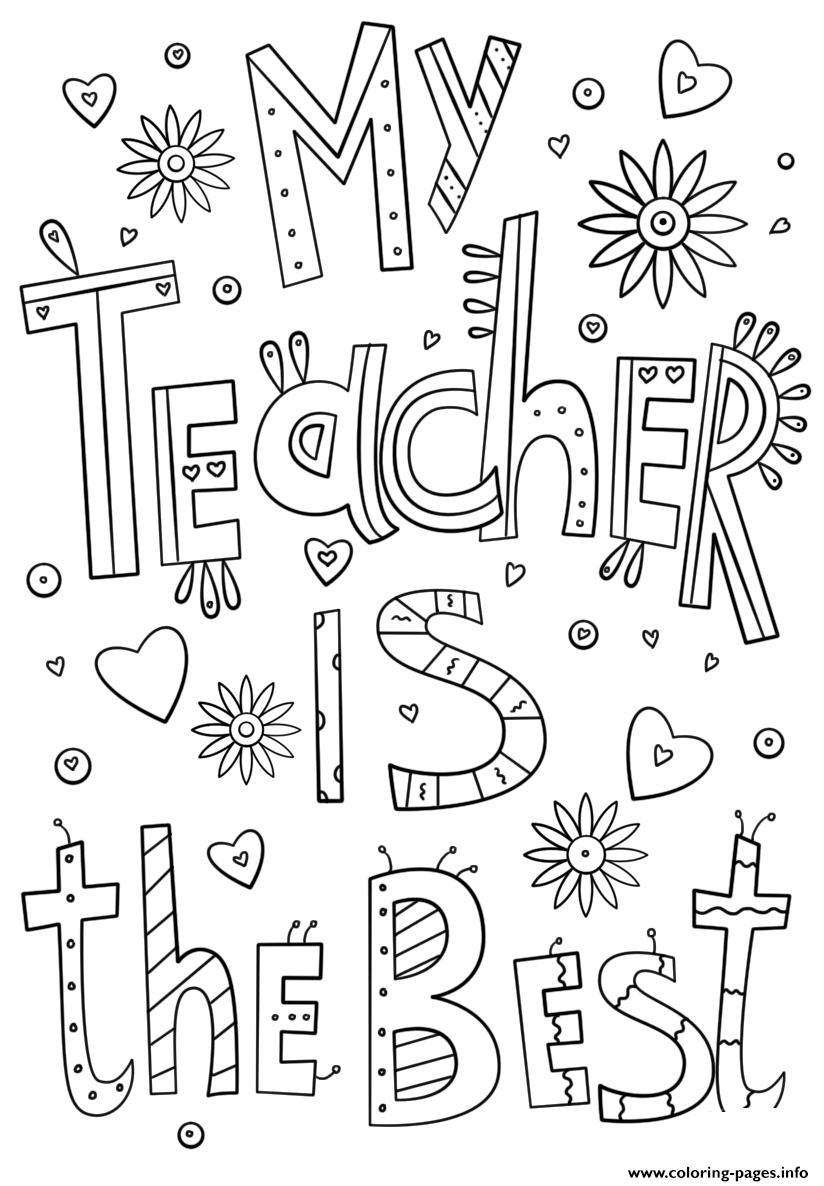 Teachers Thank You Teacher Certificate Coloring Page Printable