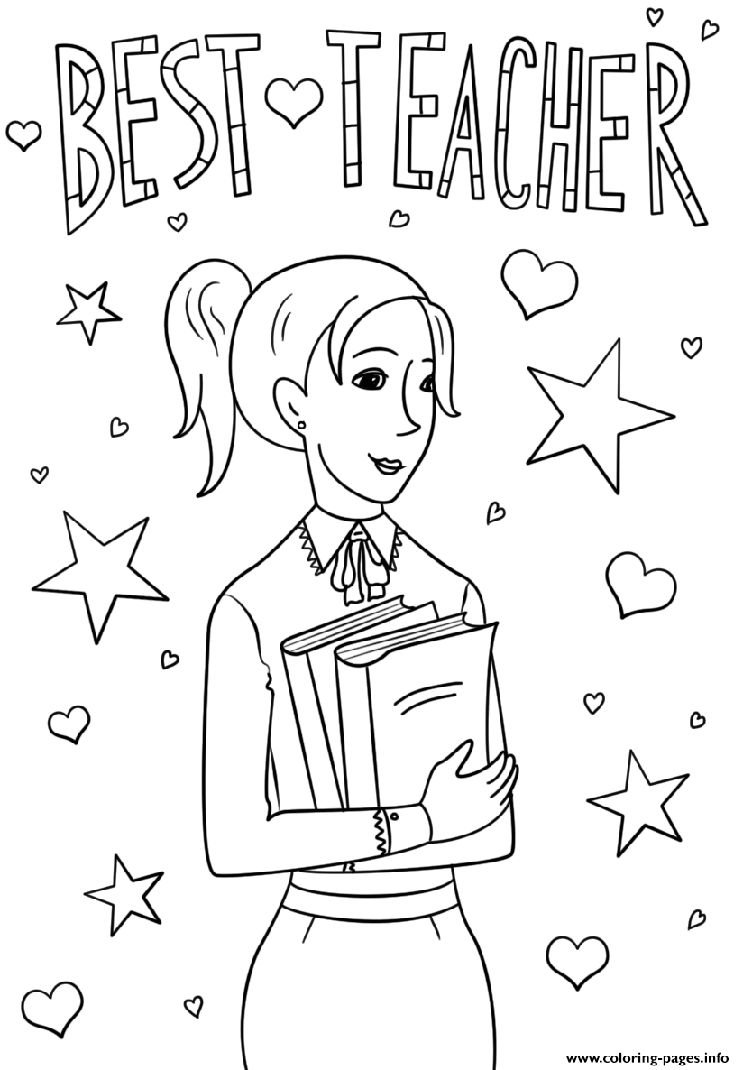 Best Teacher Day Coloring page Printable