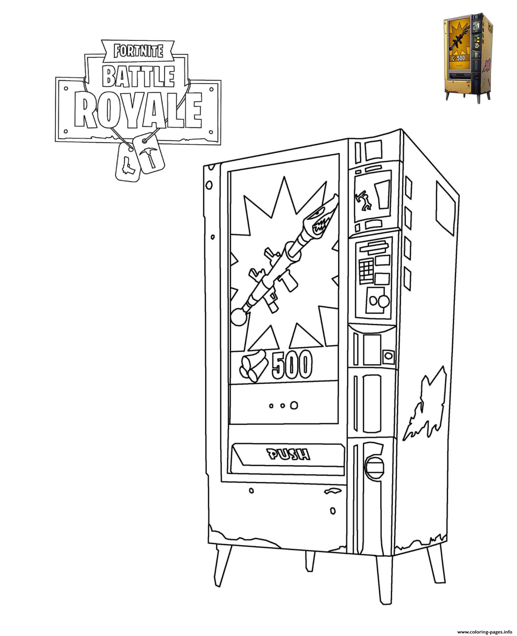 Fortnite Vending Machine Coloring Pages Printable