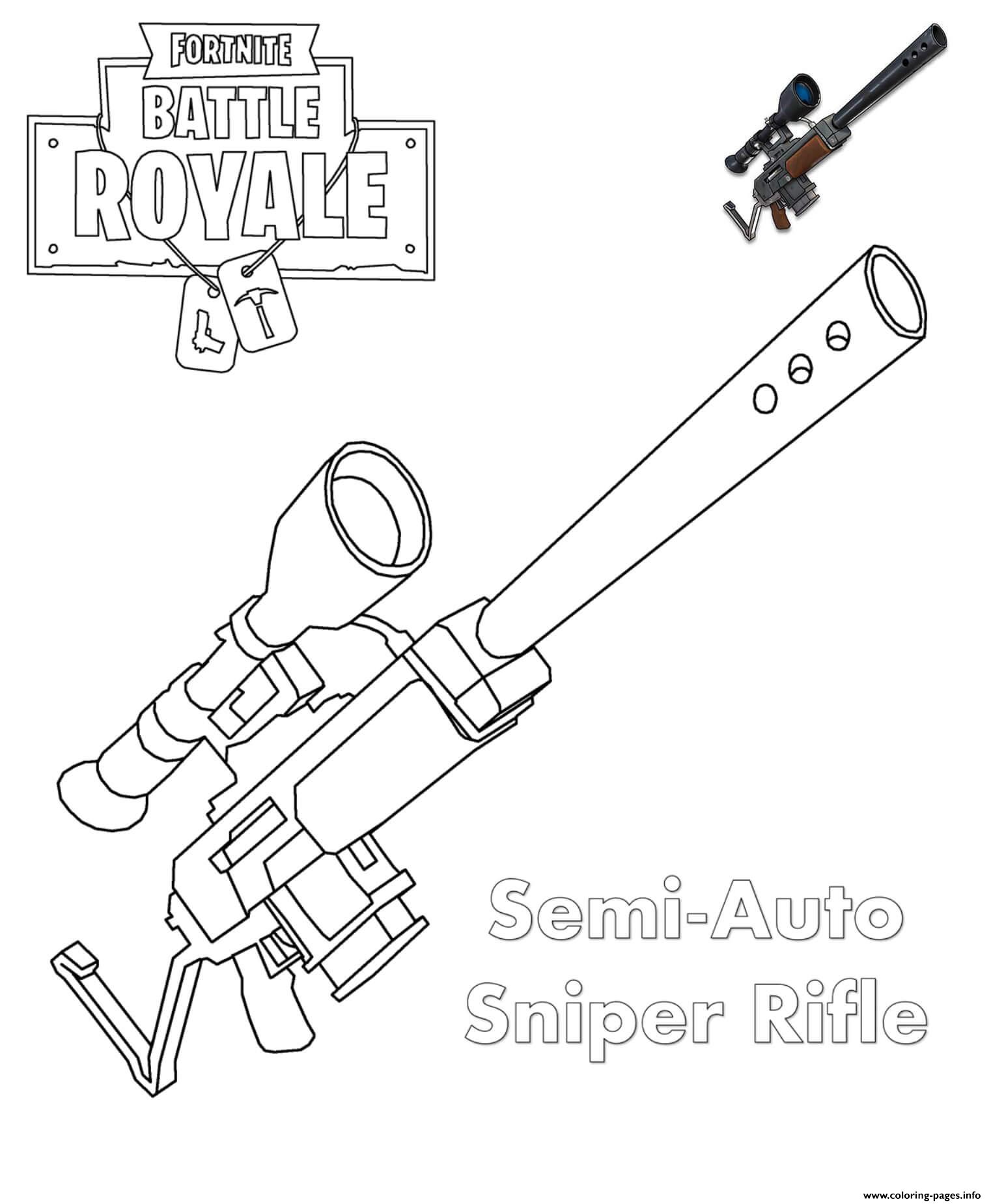 Sniper Fortnite Coloring Pages Printable - 