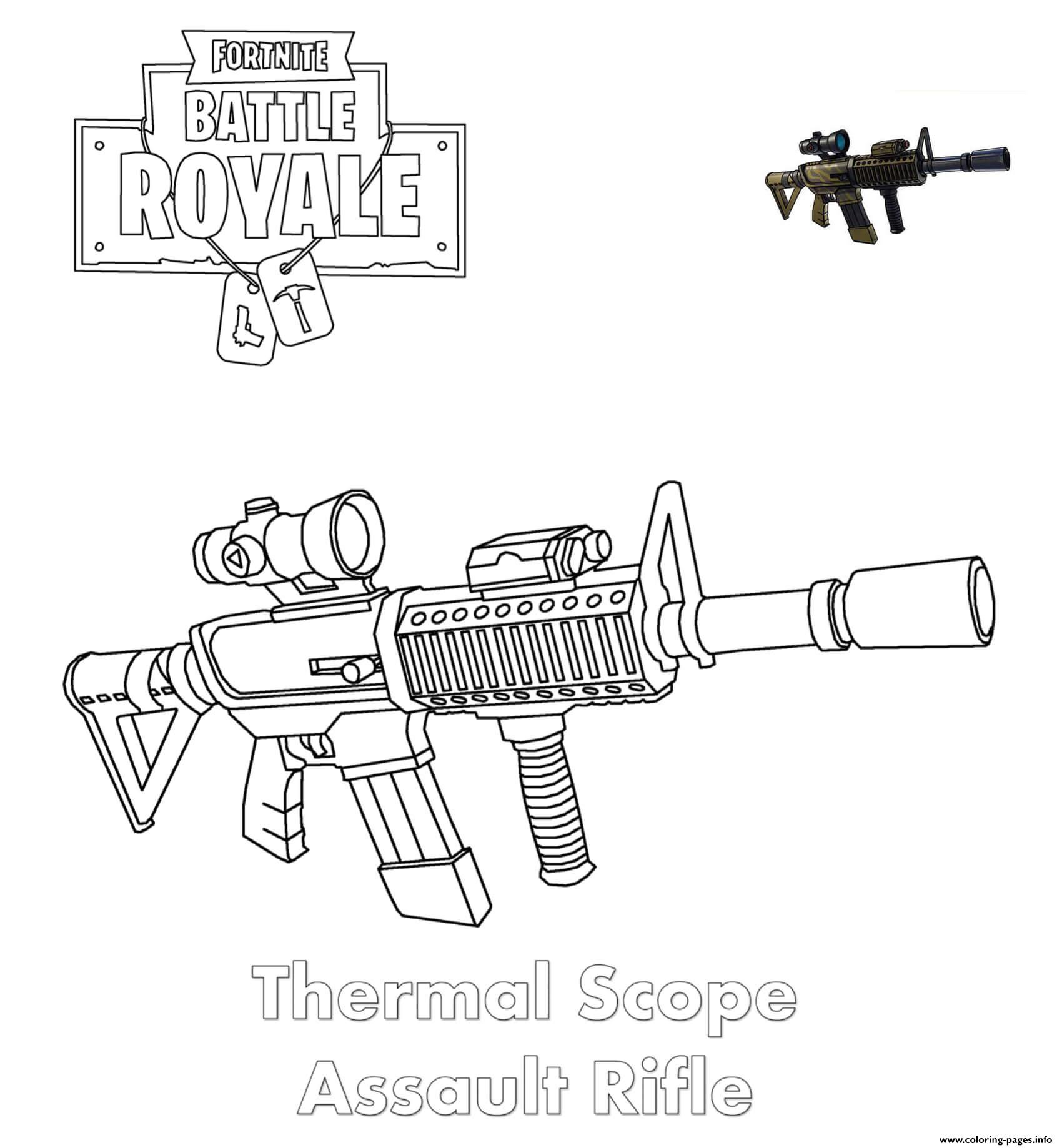 Thermal Scope Assault Rifle Fortnite Coloring Pages Printable