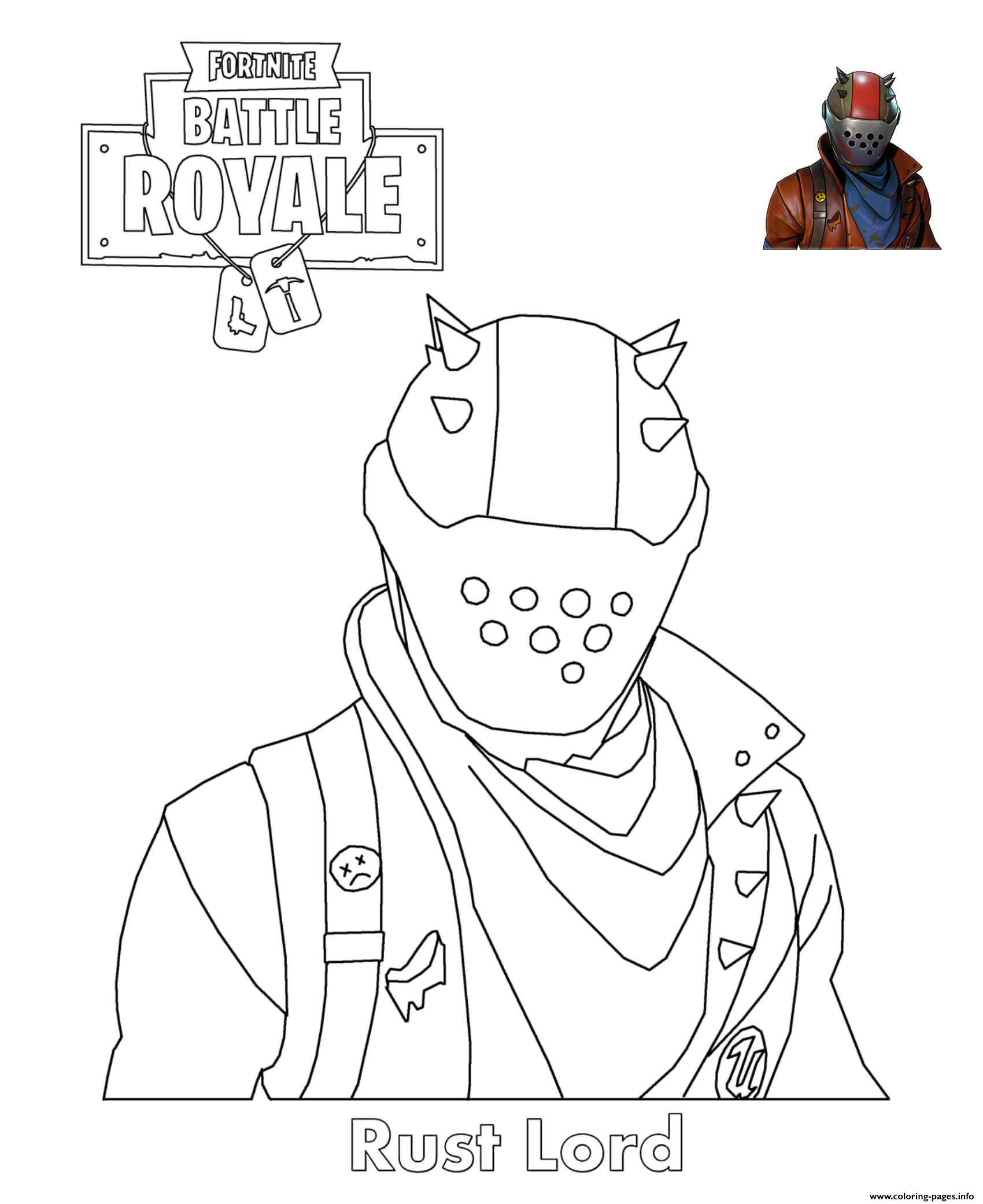 Rust Lord Fortnite Battle Royale Coloring page Printable