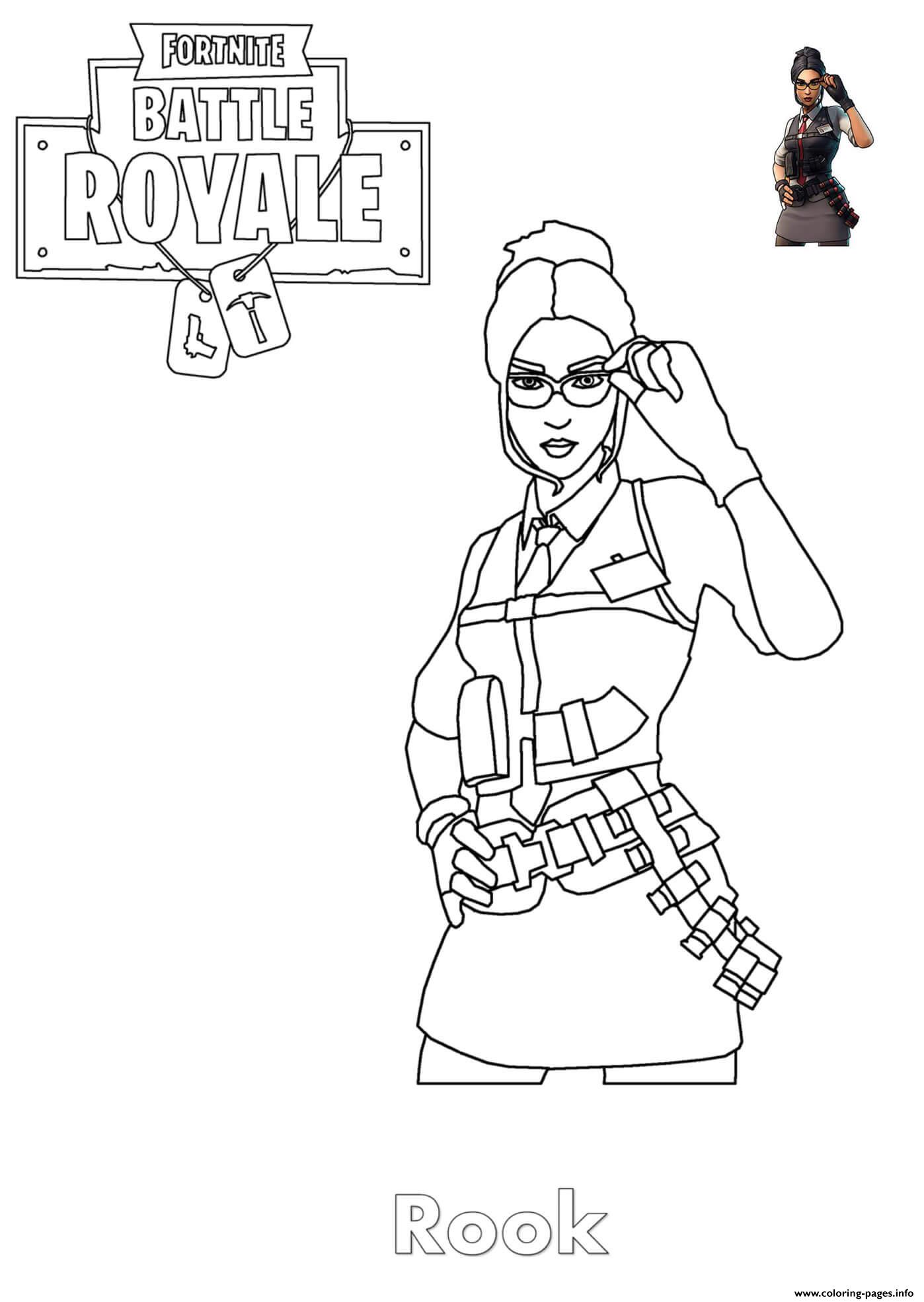 Rook Fortnite Girl Coloring page Printable