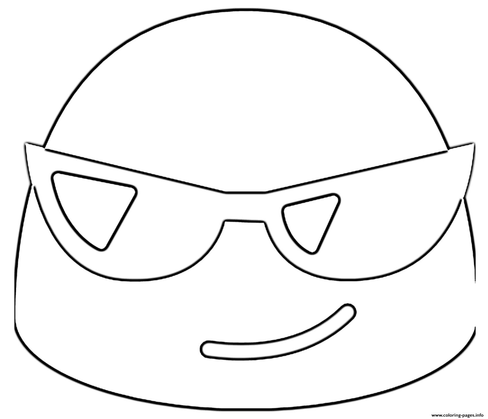 Dark Sunglasses Emoji Coloring Page Free Printable Coloring Pages | My ...