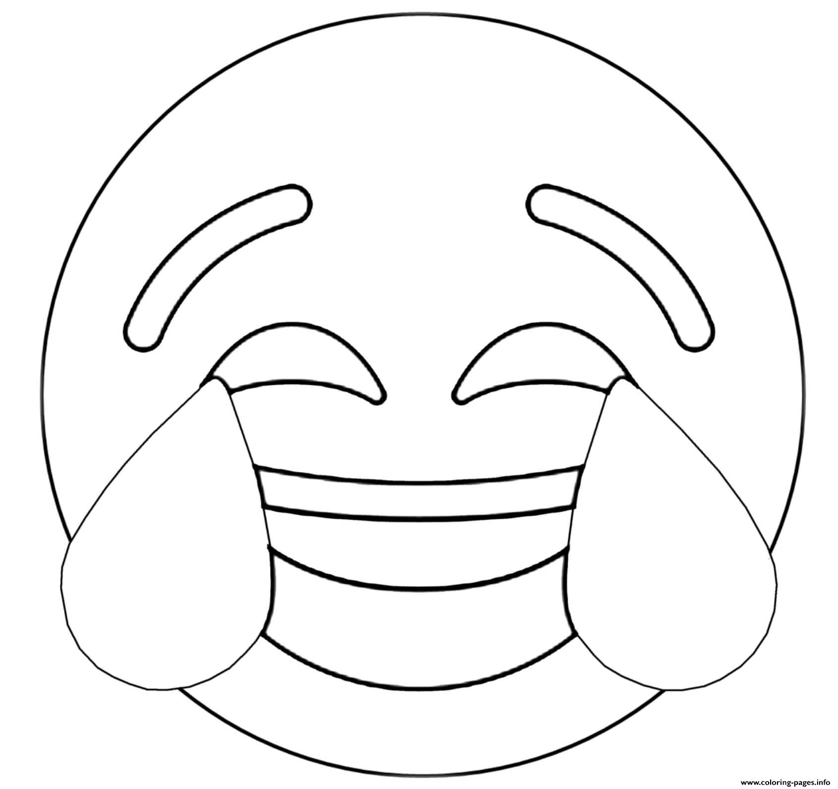 Twitter Crying Laughing Emoji Coloring Page Printable