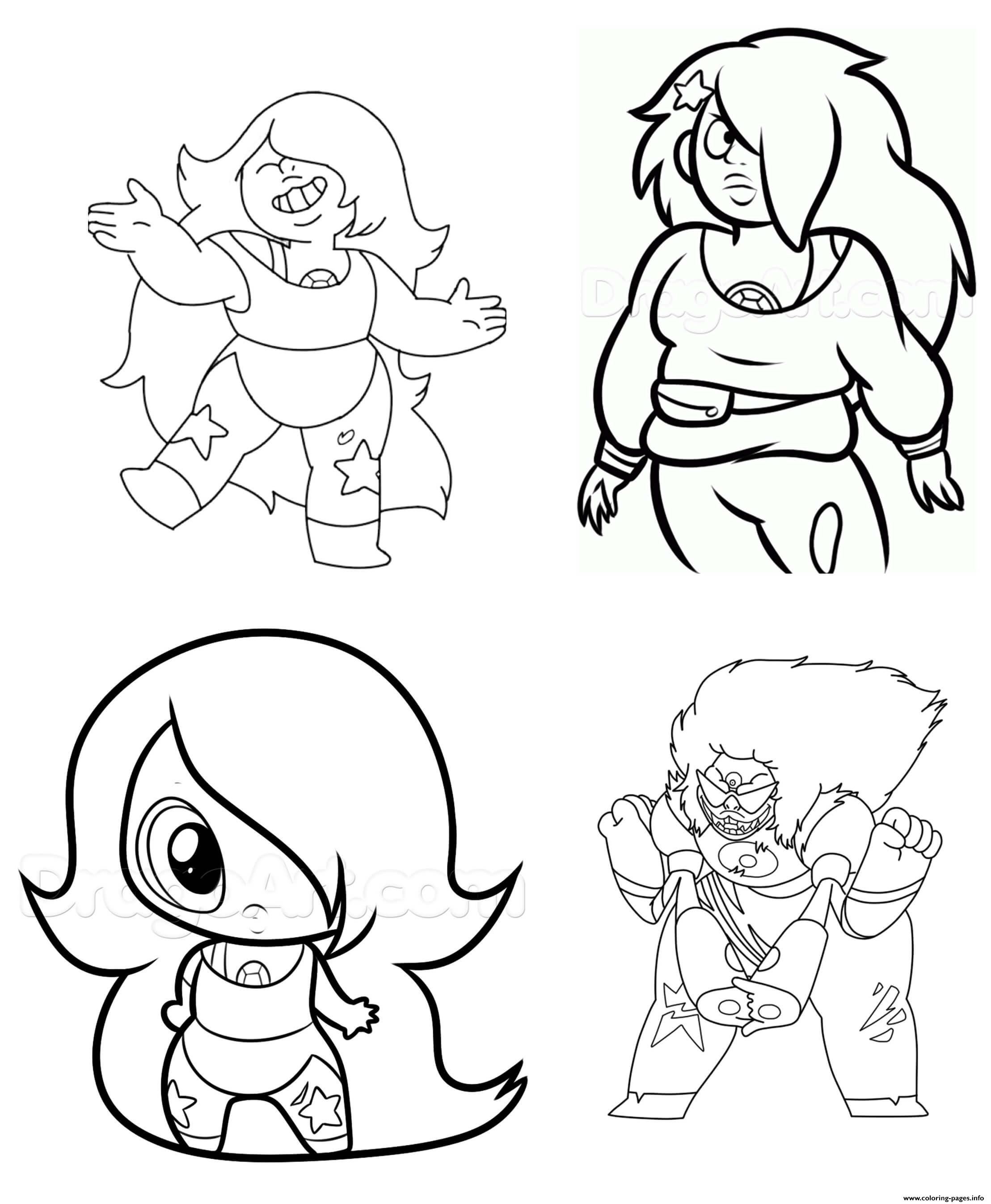 Download Amethyst Chibi Girls Steven Universe Coloring Pages Printable