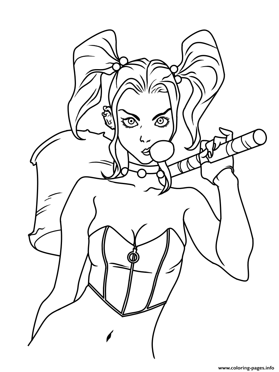 harley quinn art batman coloring pages printable