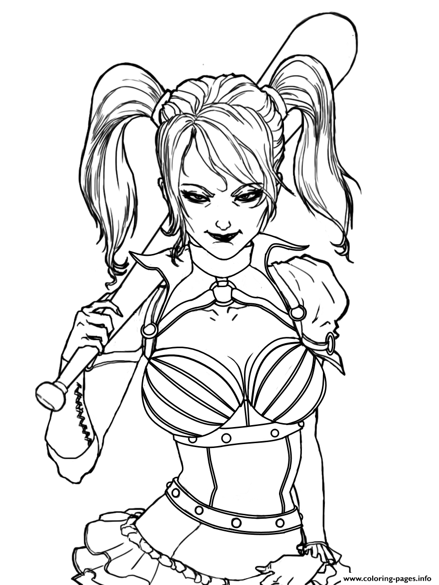 Harley Quinn American Comic Books Coloring Pages Printable