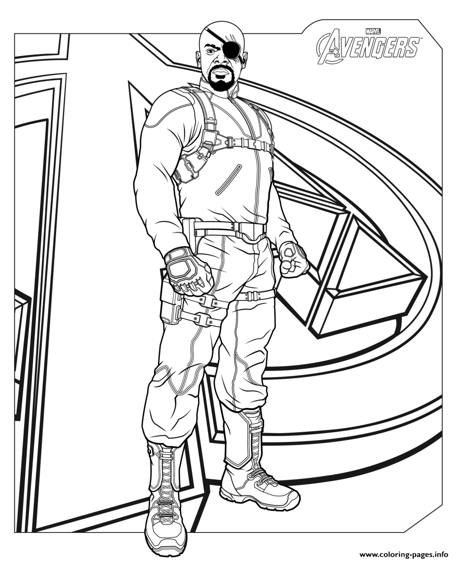 Download Marvel Avengers Nick Fury Coloring Pages Printable