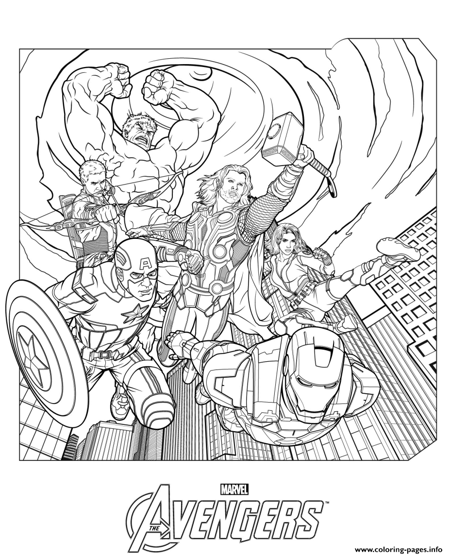 Avengers Marvel All Characters Coloring page Printable