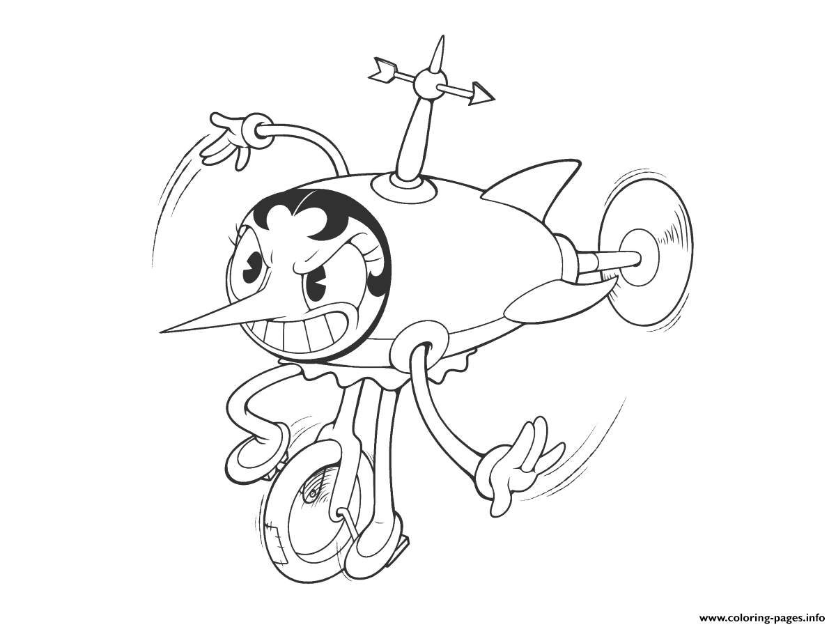 Cuphead Mosquito Hilda Berg Coloring Pages Printable