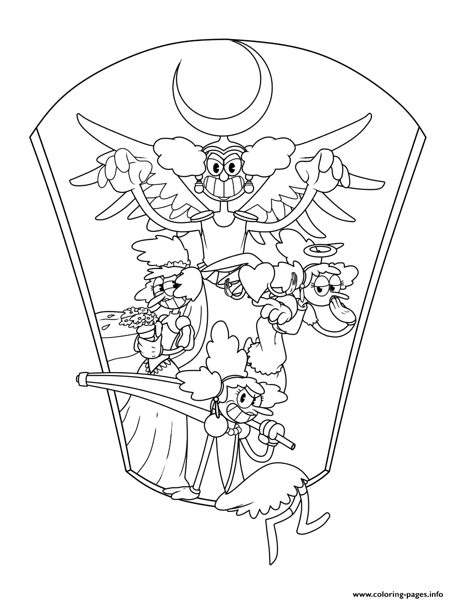 Cuphead Angels coloring