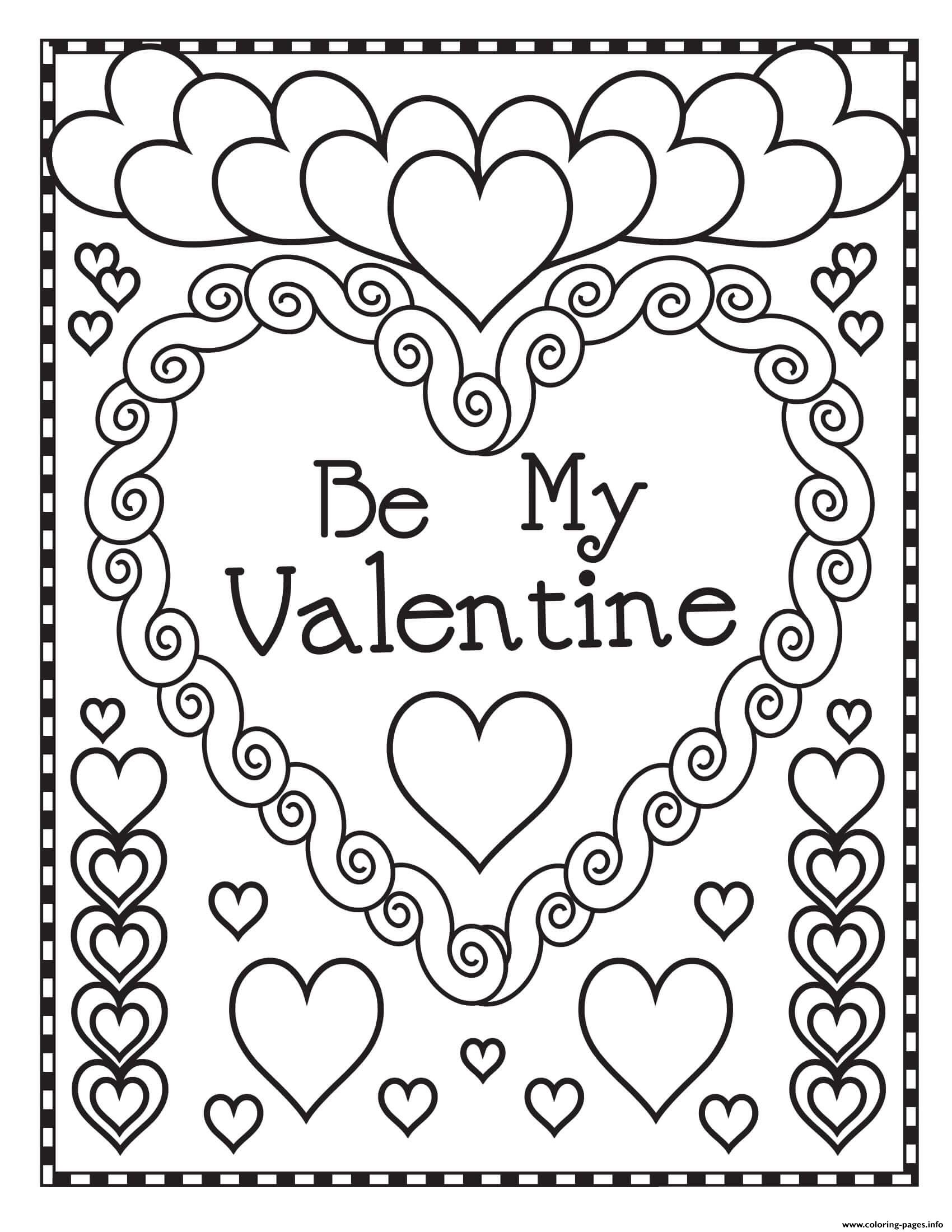Mandala Heart Be My Valentine coloring