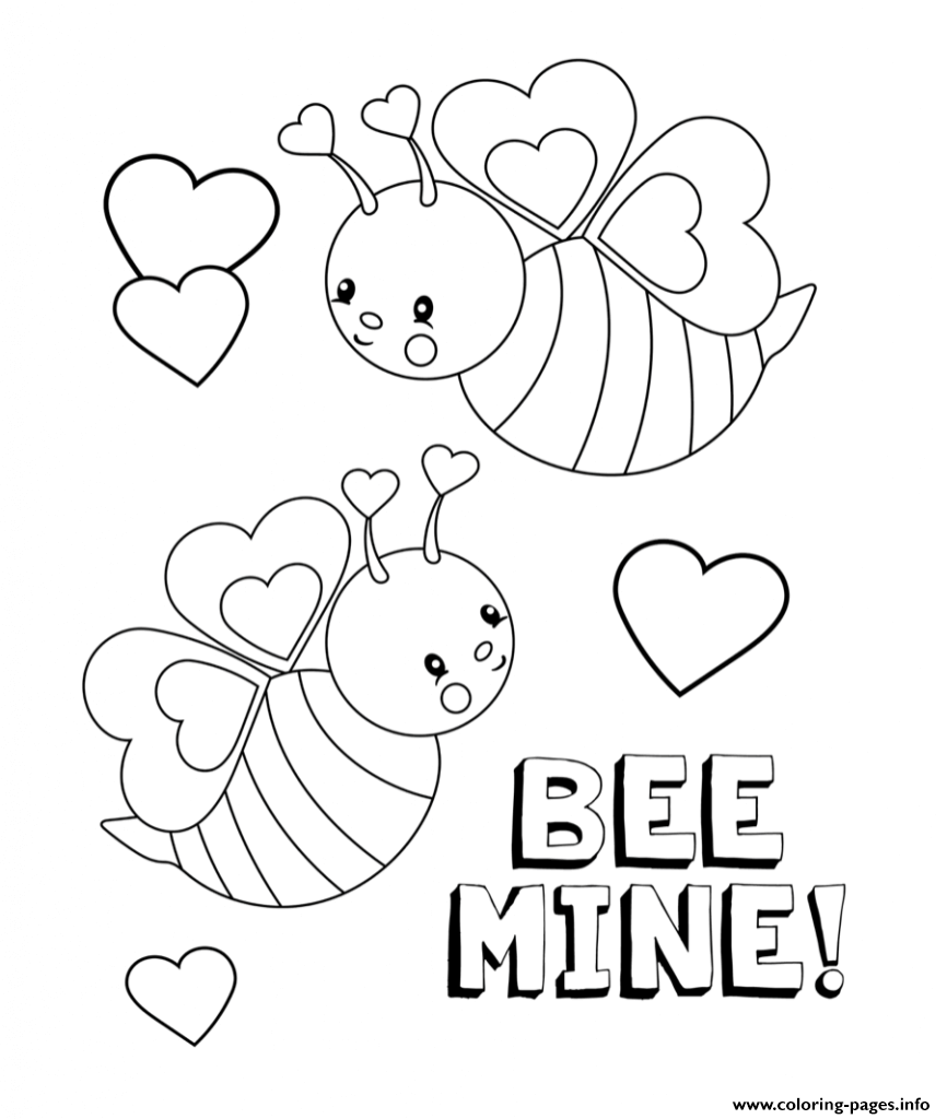 Valentine 2019 Be Mine Coloring Page Printable