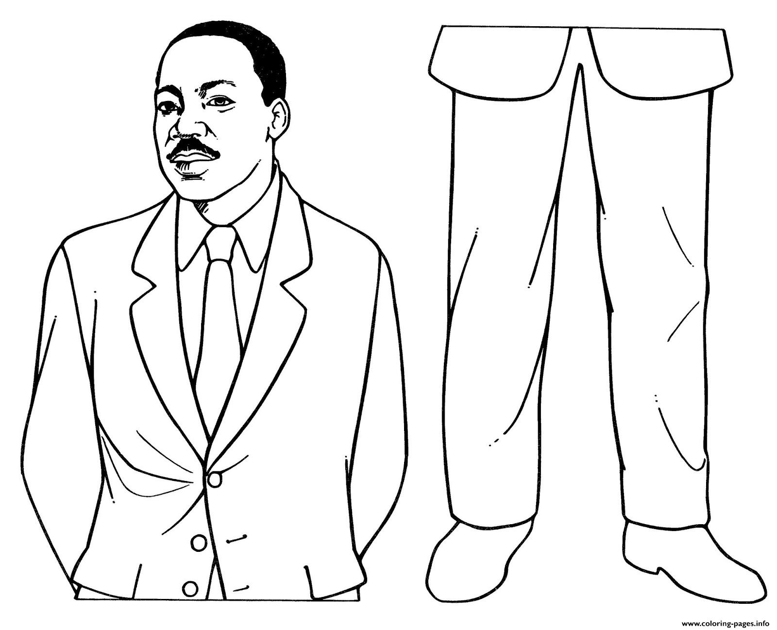 MLK Martin Luther King Day Paper Dolls coloring