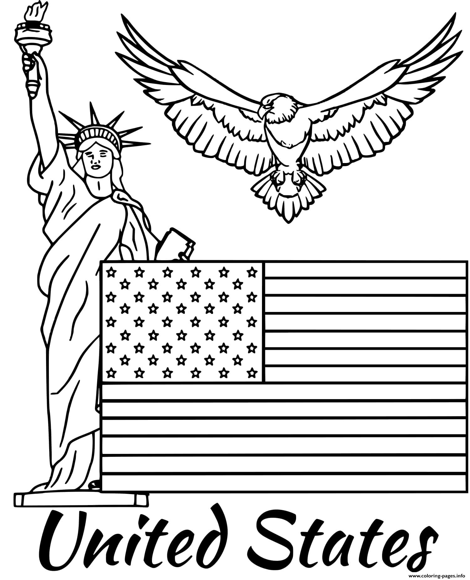 United States Flag Coloring Pages Printable1500 x 1850