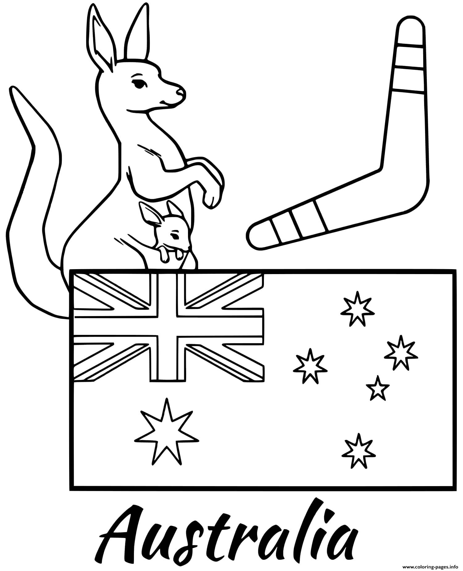 Flag Boomerang Coloring Pages