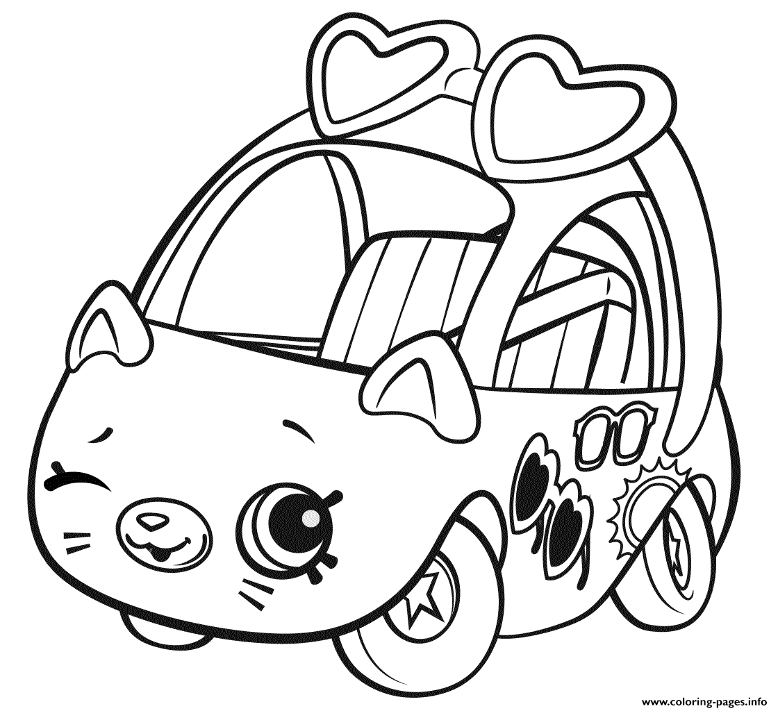 Shopkins Cutie Cars Sunny Sedan Coloring Pages Printable