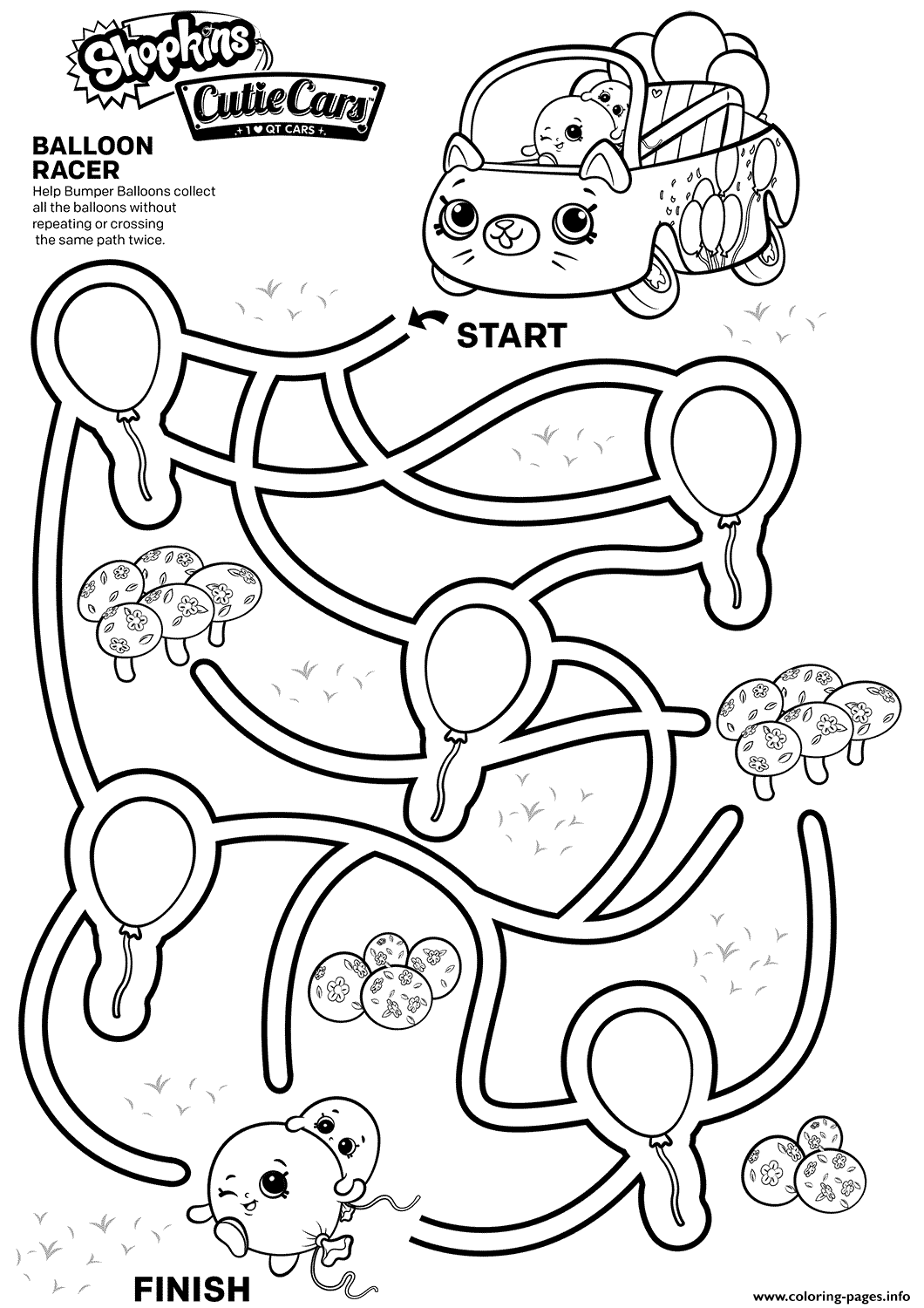Easy Shopkins Maze For Kids Coloring Pages Printable