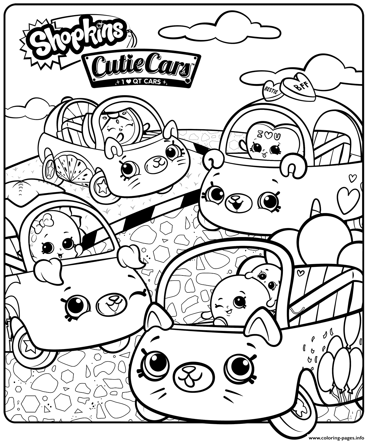 Download Shopkins Cutie Cars Sheet Coloring Pages Printable