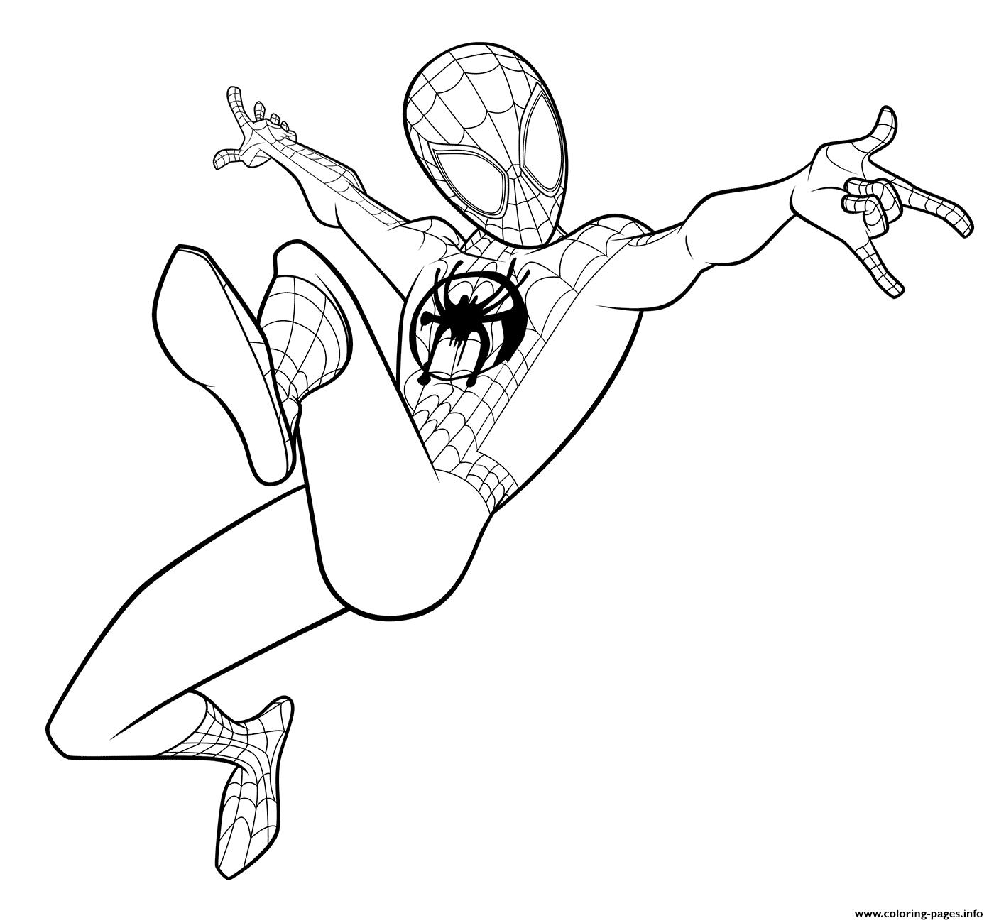 Spider Man Coloring Miles Morales Coloring Page Printable